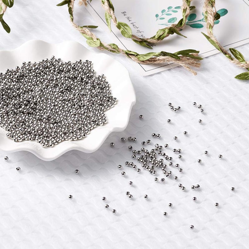 Mega Pet MegaPet 1000pcs 3mm Metal Spacer Beads 304 Stainless Steel Smooth Round Rondelle Loose Beads for DIY Bracelet Necklace Jewelry Making Crafting with 1mm Hole - Image 5